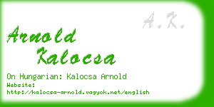 arnold kalocsa business card